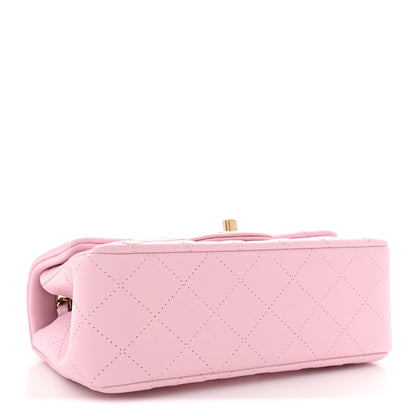 Chanel Lambskin Quilted Mini Rectangular Flap Light Pink 4 of 11
