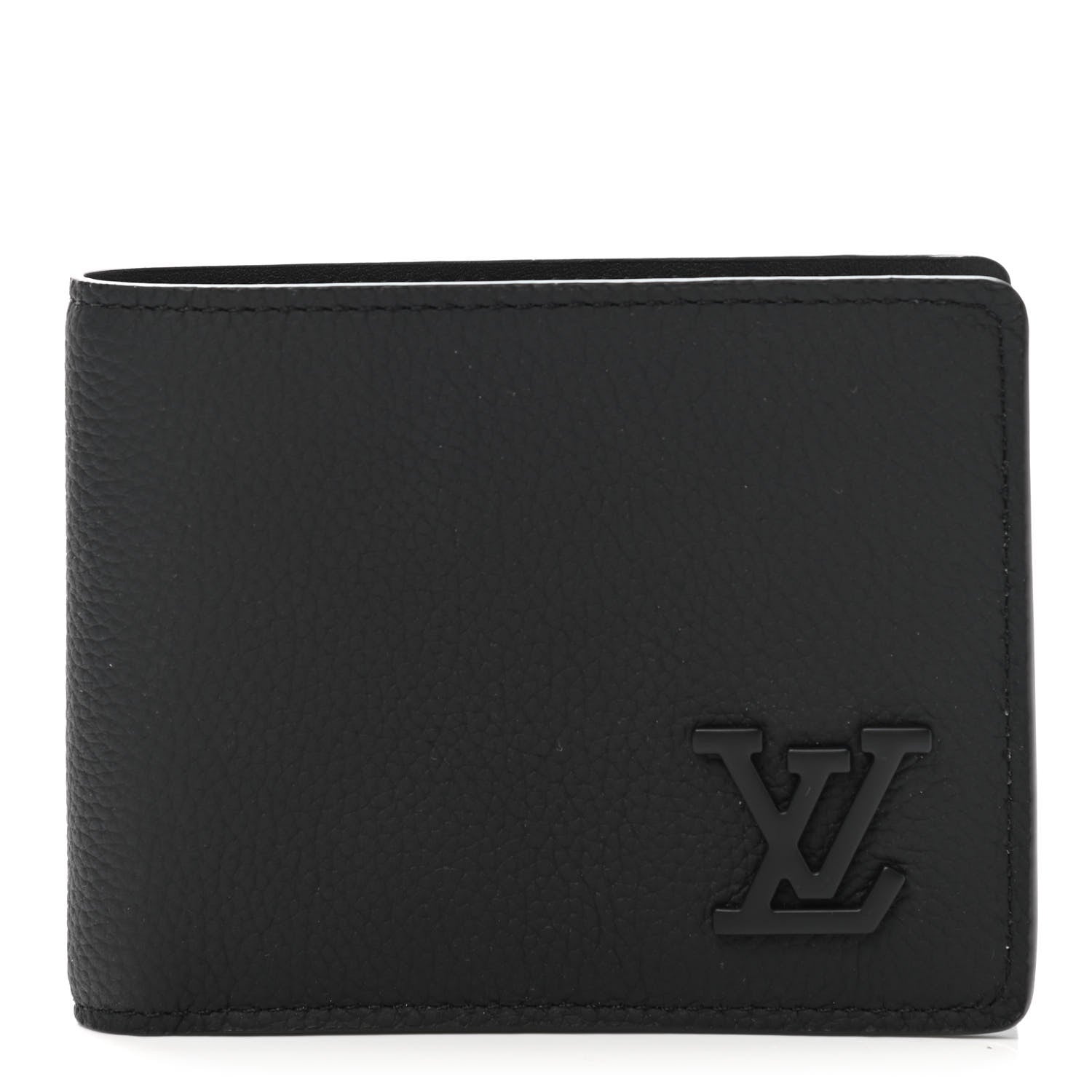 Louis Vuitton Grained Calfskin Aerogram Multiple Wallet Black 1 of 7