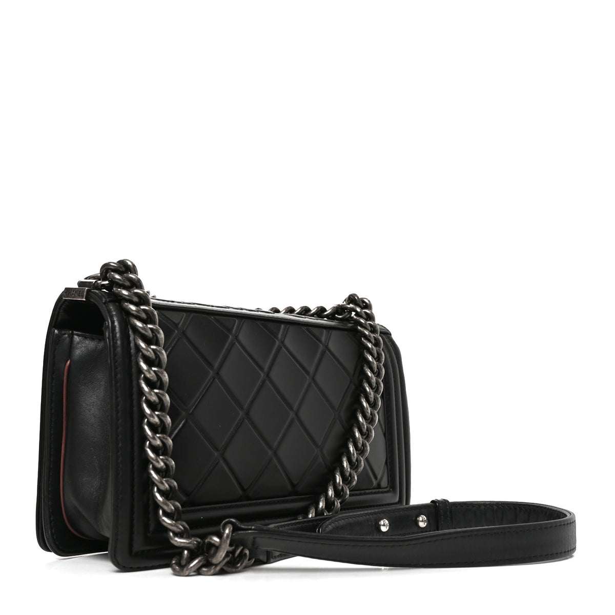 Calfskin Embossed Medium Paris Salzburg Boy Flap Black