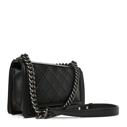 Chanel Calfskin Embossed Medium Paris Salzburg Boy Flap Black 3 of 10