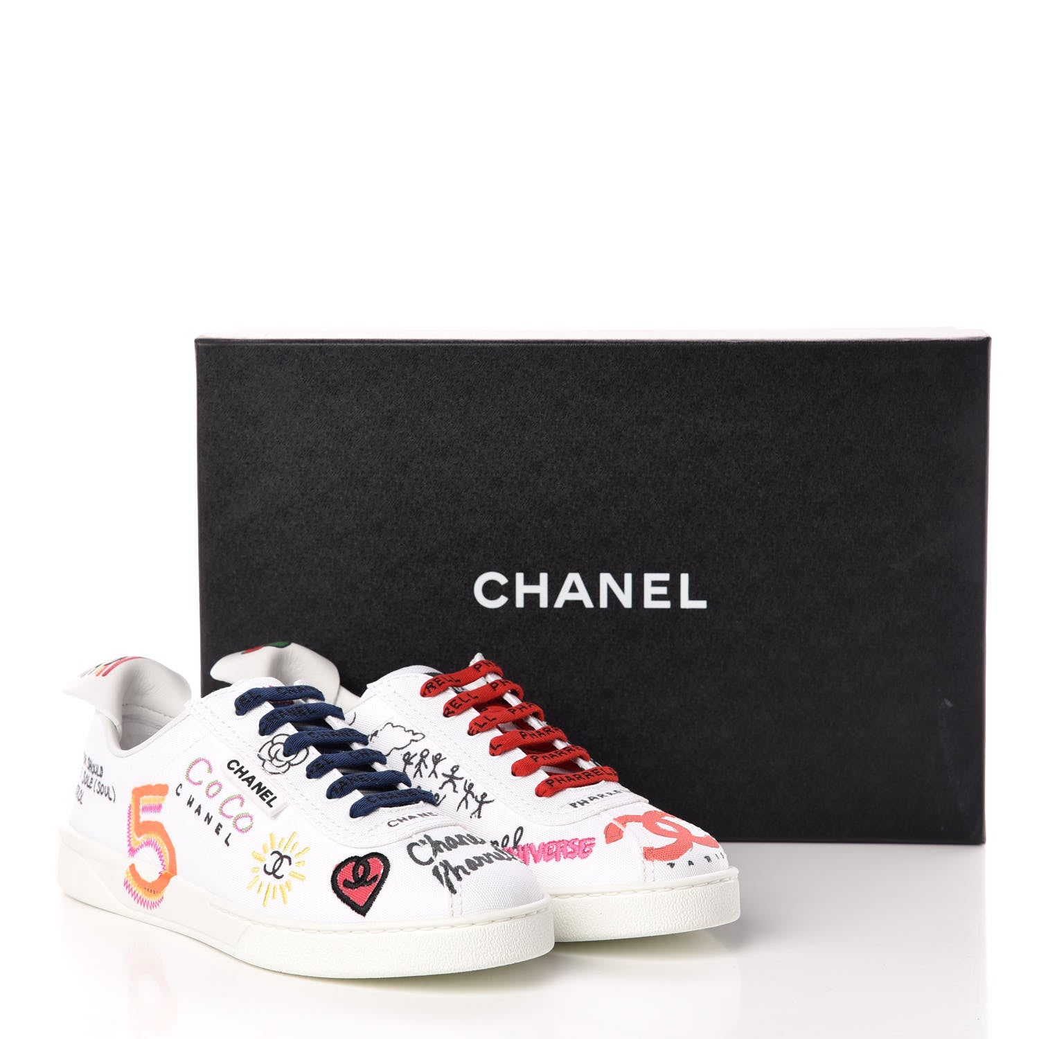 Chanel x Pharrell Williams Calfskin Womens Sneakers 38 White 11 of 11