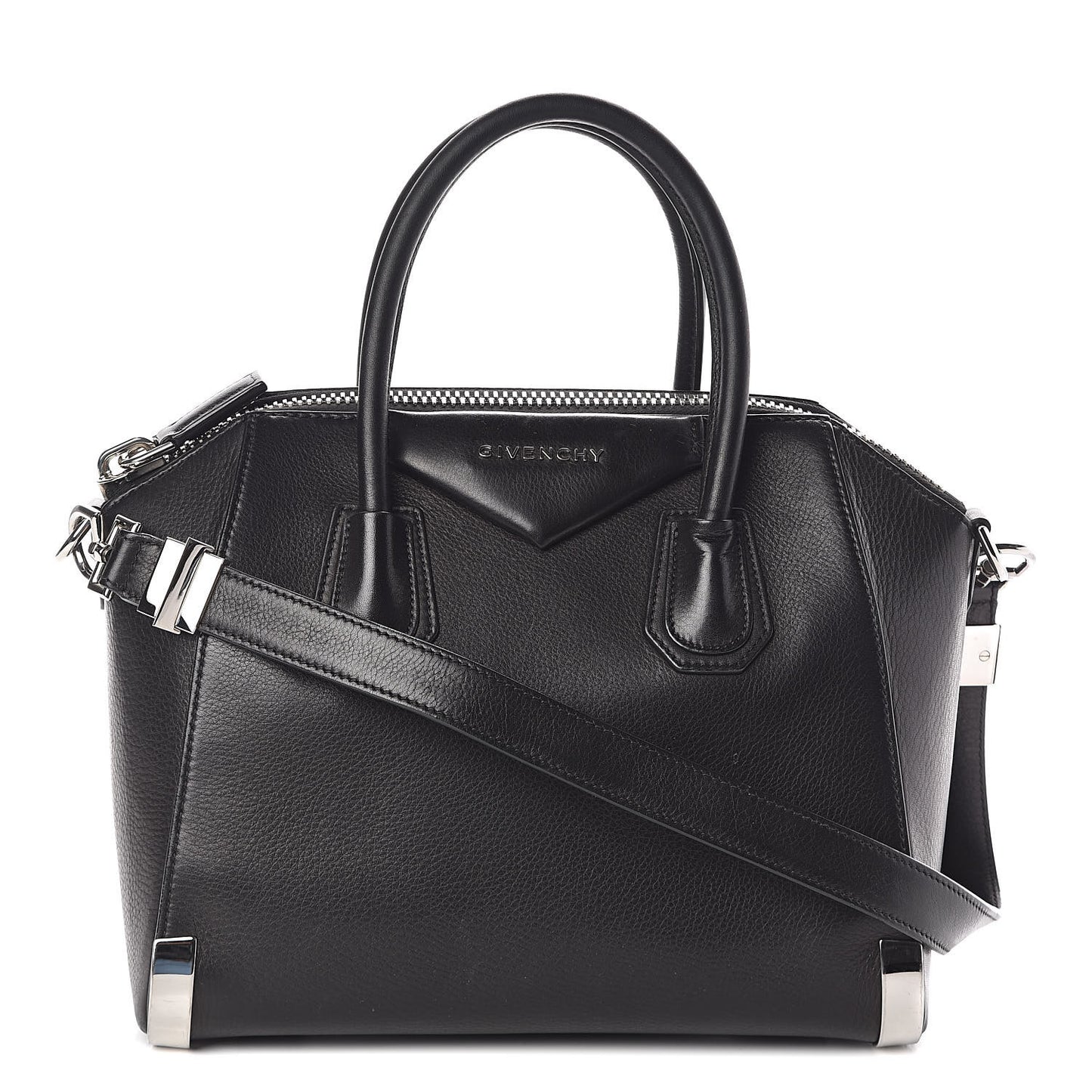 Sugar Goatskin Small Metal Corner Antigona Black