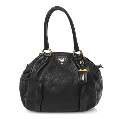 Prada Vitello Daino Shoulder Bag Black 1 of 9