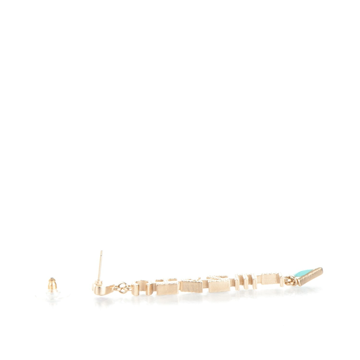 Chanel Metal Glass Resin CC Long Drop Earrings Gold Multicolor 4 of 6