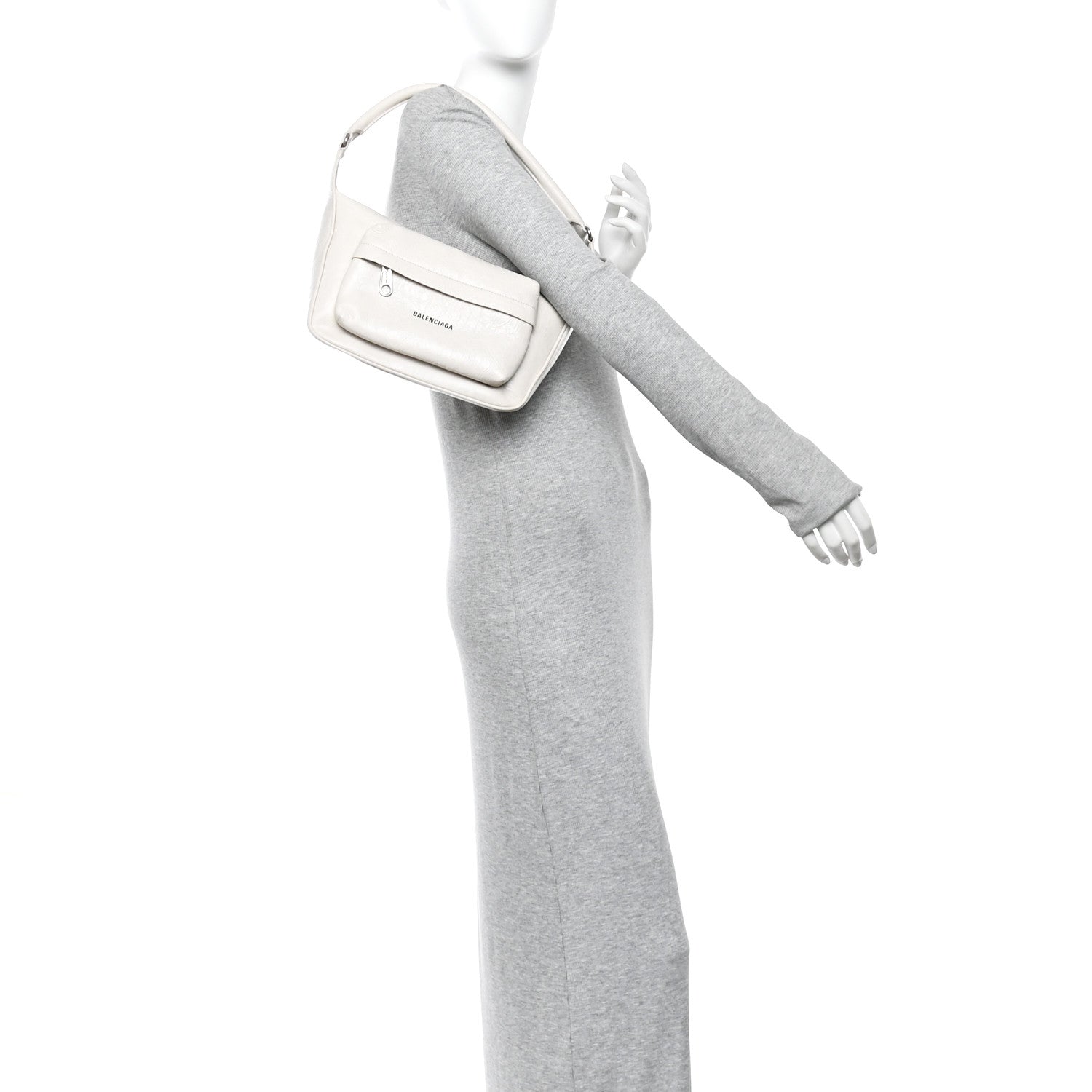 Balenciaga Arena Lambskin Raver Shoulder Bag Nacre 2 of 10