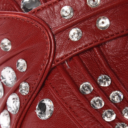 Gucci Malaga Kid Crystal Amilna Platform Loafer 37.5 Hibiscus Red 9 of 9