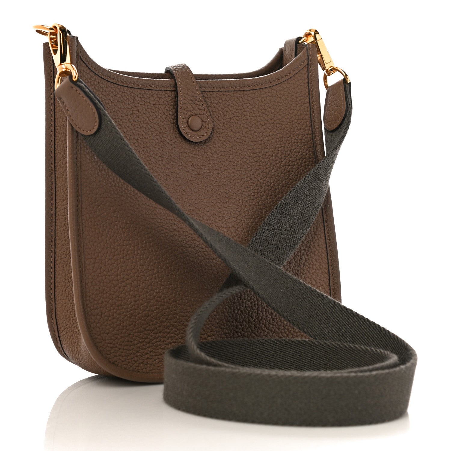 Hermes Taurillon Clemence Amazone Evelyne TPM Beige De Weimar Gris Etain 3 of 10