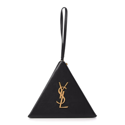 Saint Laurent Lambskin Pyramid Clutch Black 1 of 6