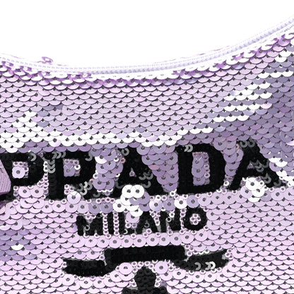 Prada Paillettes Sequin Mini Re-Edition 2000 Bag Lilium Black 7 of 10