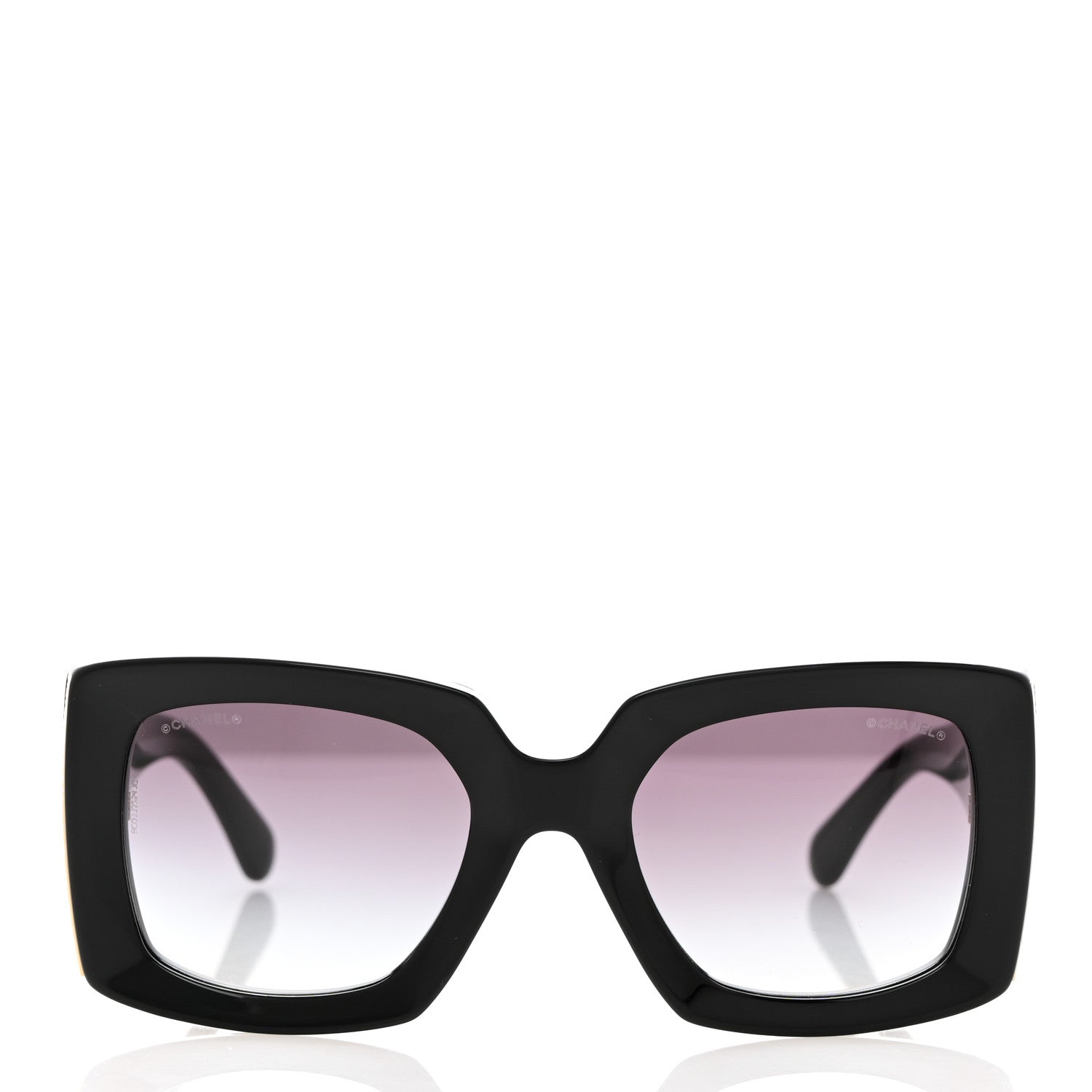 Chanel Acetate Rectangle Sunglasses 5435 Black 2 of 8