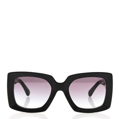 Chanel Acetate Rectangle Sunglasses 5435 Black 2 of 8