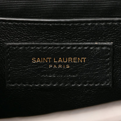 Saint Laurent Grain De Poudre Textured Mixed Matelasse Triquilt Medium Monogram Satchel Greyish Brown 6 of 10