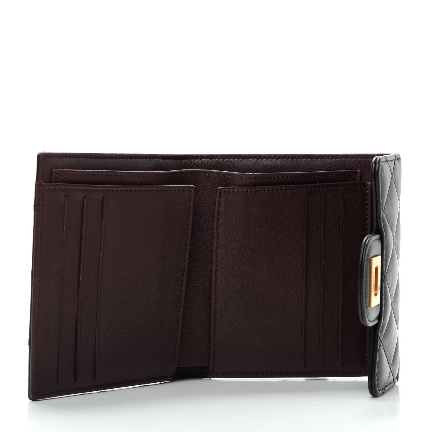 Aged Calfskin Quilted Reissue Compact Wallet Black