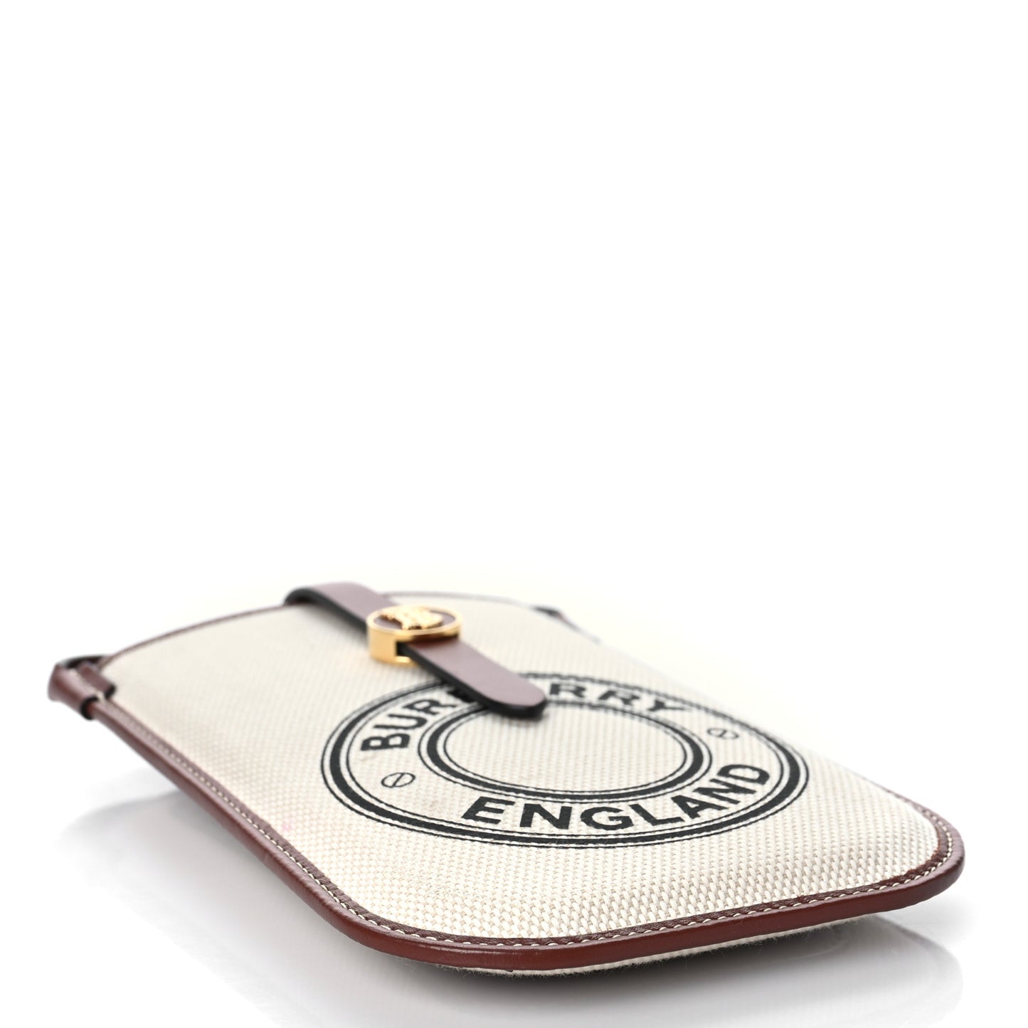 Canvas Callfskin Anne Phone Case With Strap White Tan