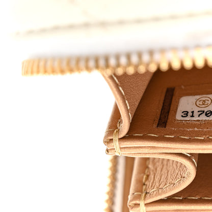 Chanel Lambskin Quilted Mini Golden Plate Clutch With Chain White 7 of 13