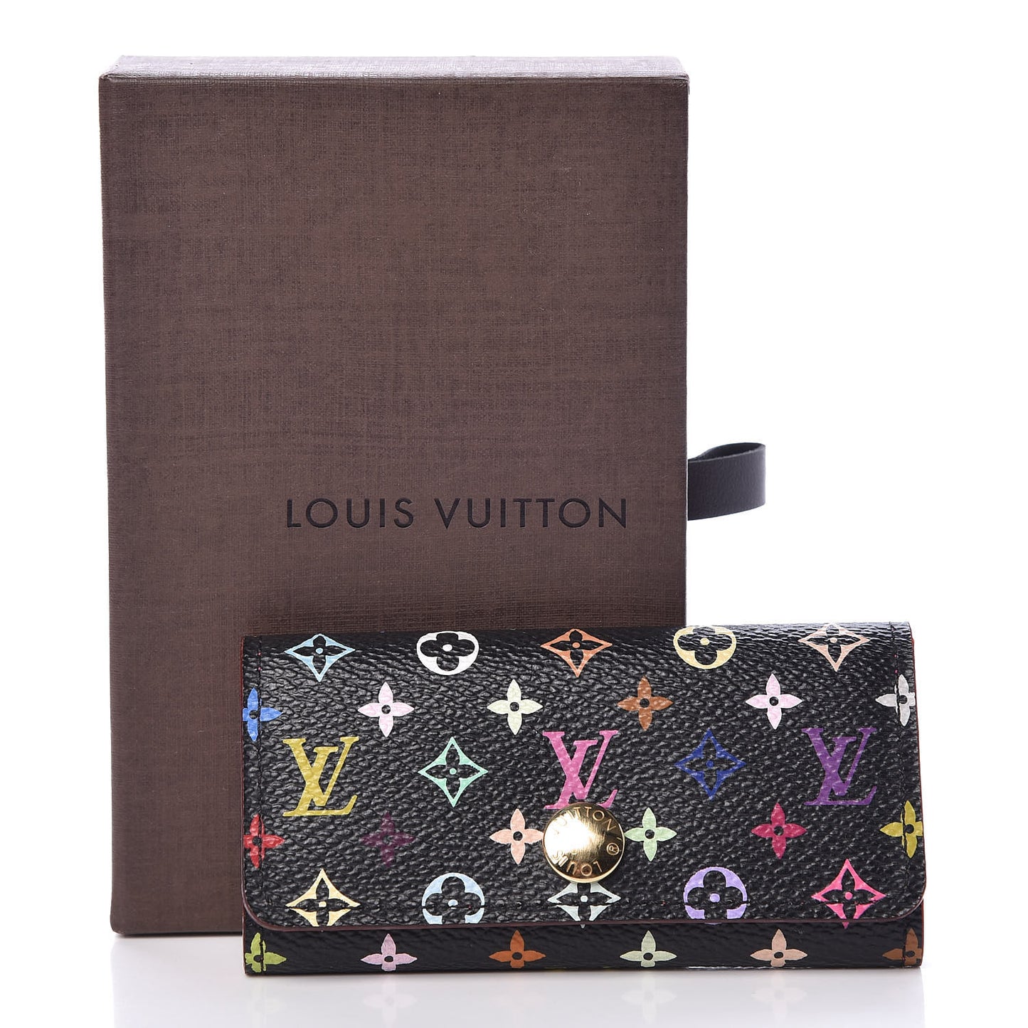 Monogram Multicolor Multicles 4 Key Holder Black Grenade
