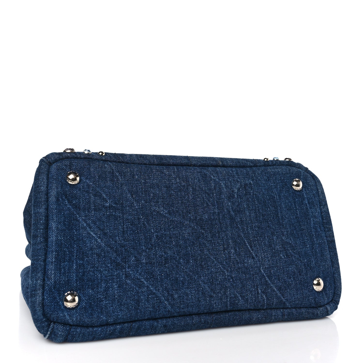 Prada Canapa Denim Crystal Studded Tote Avio 4 of 8