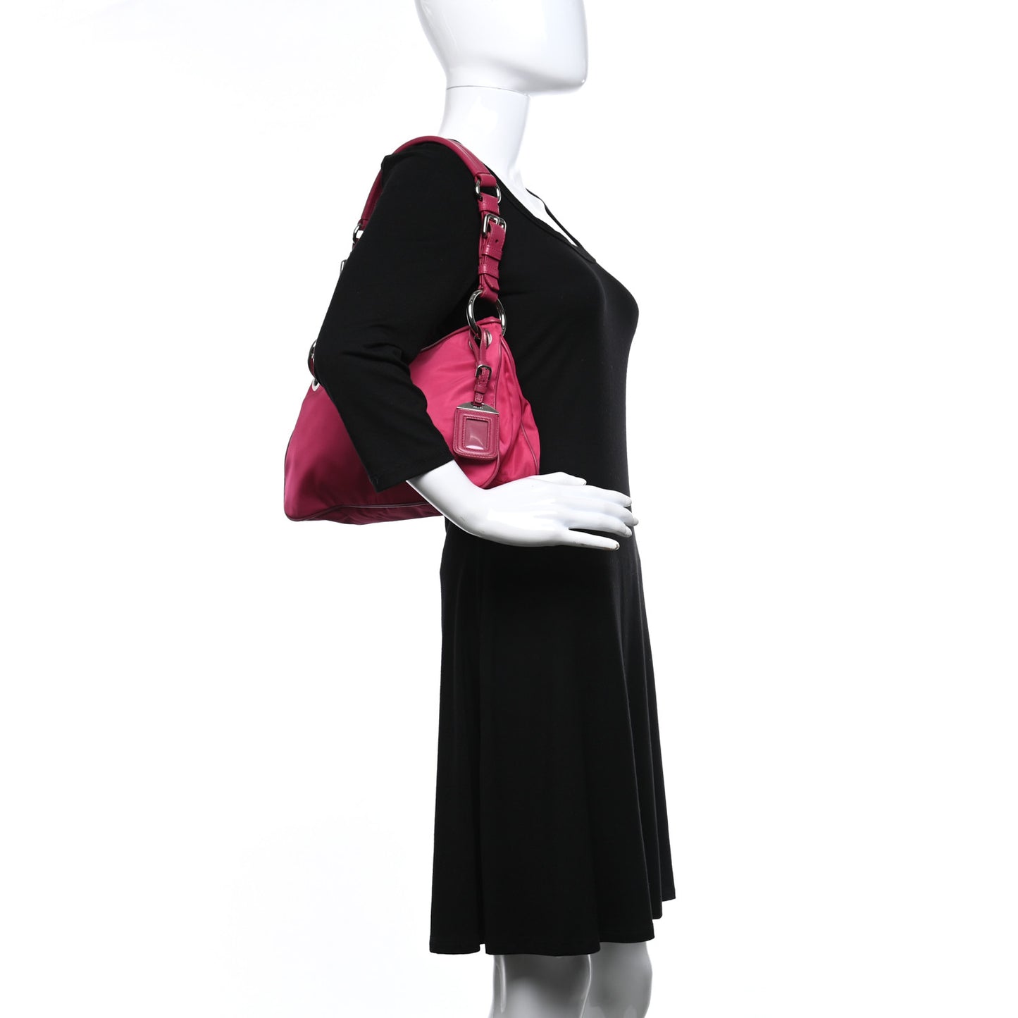 Tessuto Nylon Soft Calfskin Shoulder Bag Ibisco