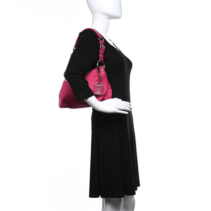 Prada Tessuto Nylon Soft Calfskin Shoulder Bag Ibisco 2 of 9