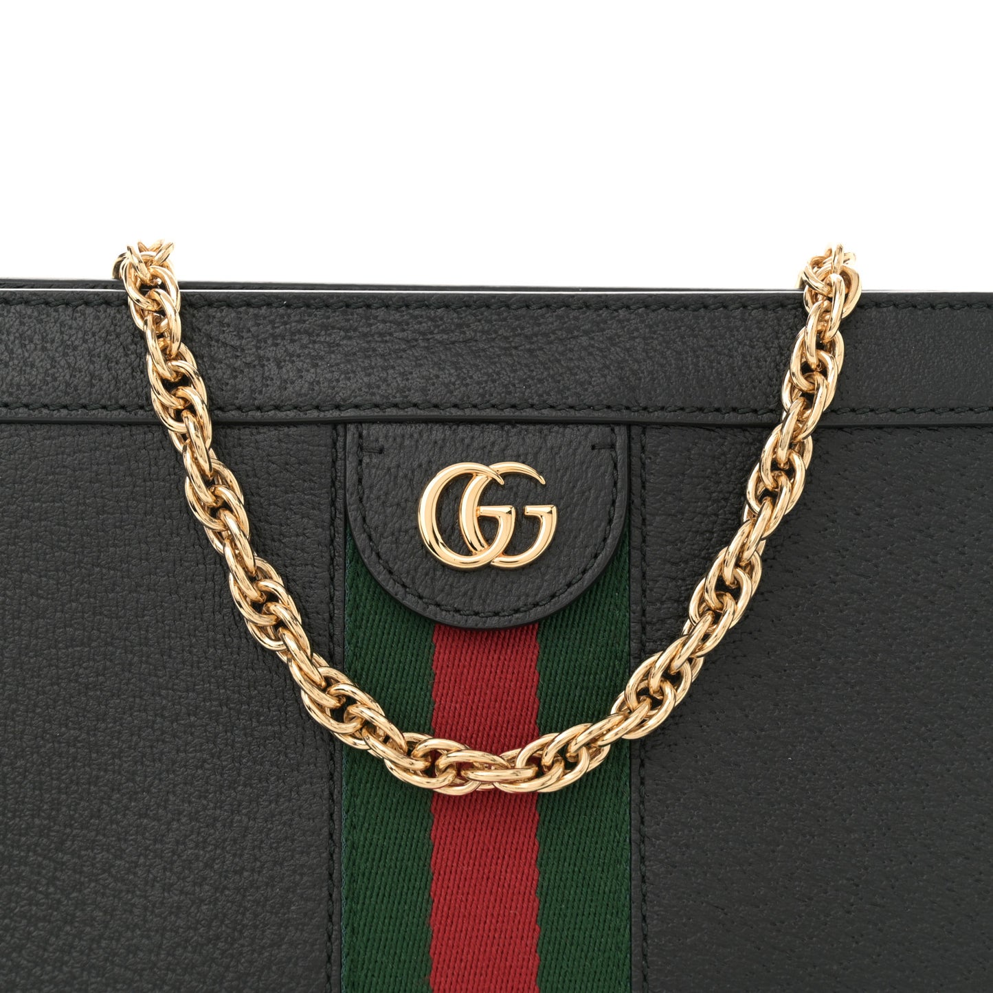 Calfskin GG Web Small Ophidia Chain Shoulder Bag Black