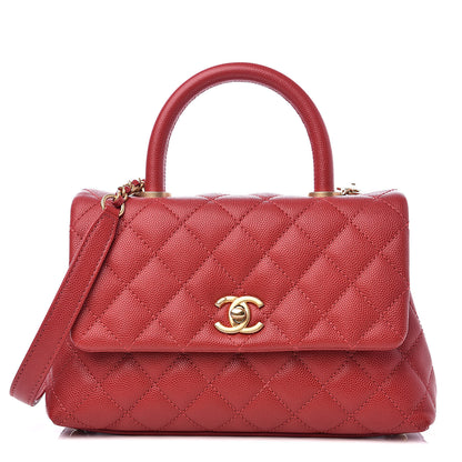 Chanel Caviar Quilted Mini Coco Handle Flap Dark Red 1 of 12