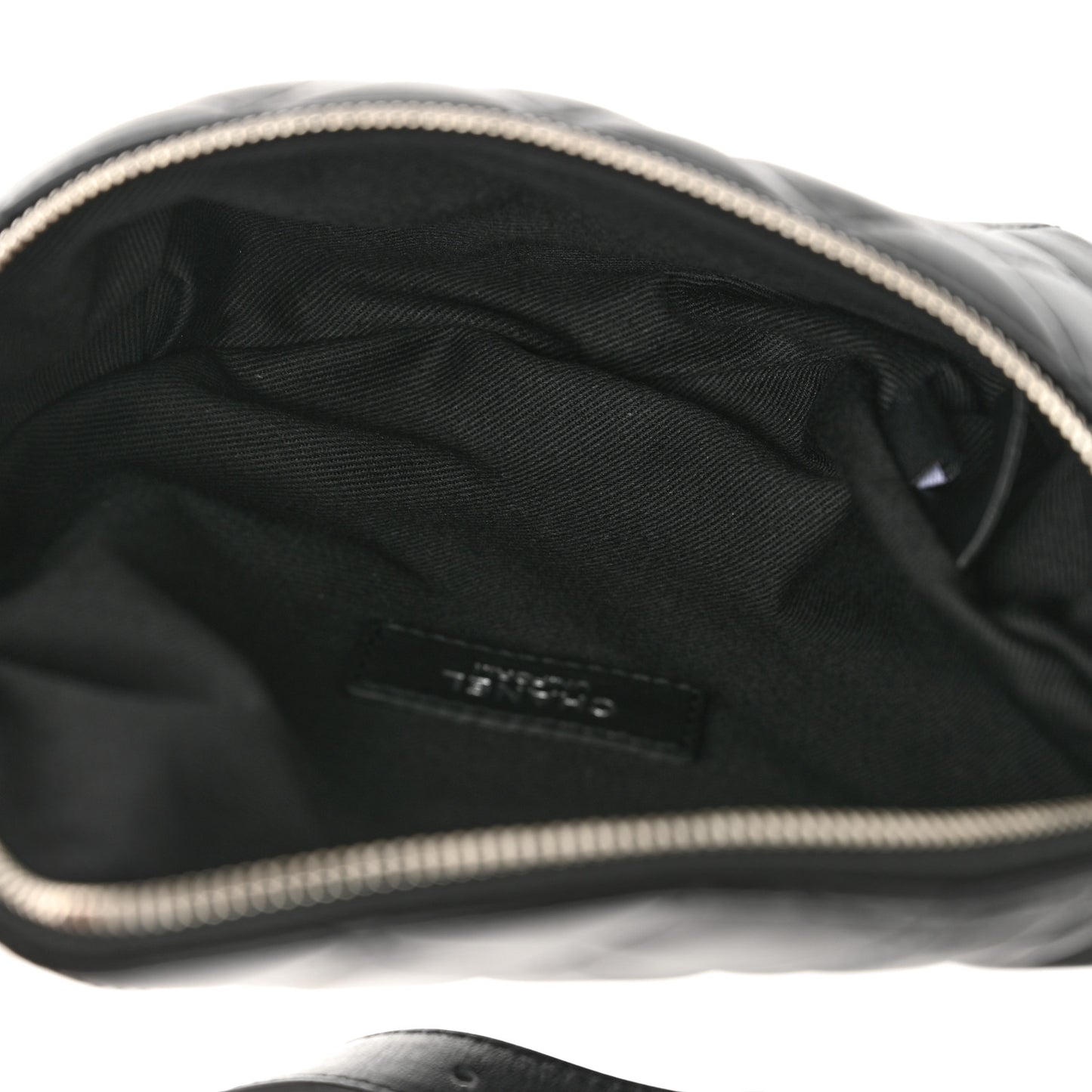Calfskin Quilted Waist Belt Bag Black