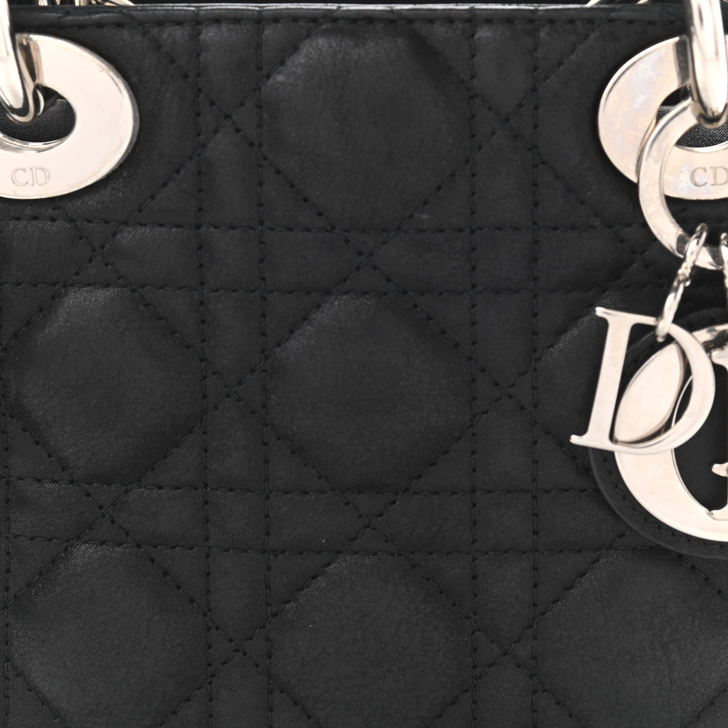 Christian Dior Metallic Calfskin Cannage Mini Lady Dior Black 7 of 11
