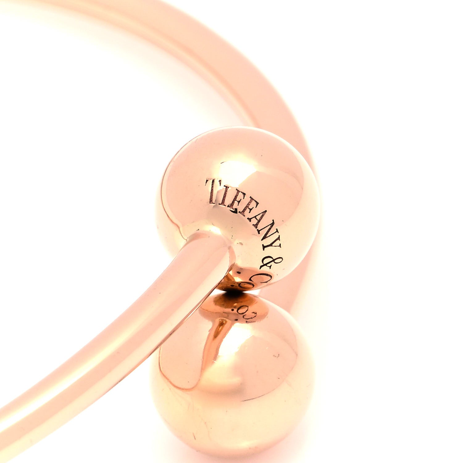 Tiffany 18K Rose Gold 8mm HardWear Ball Bypass Bracelet 4 of 6