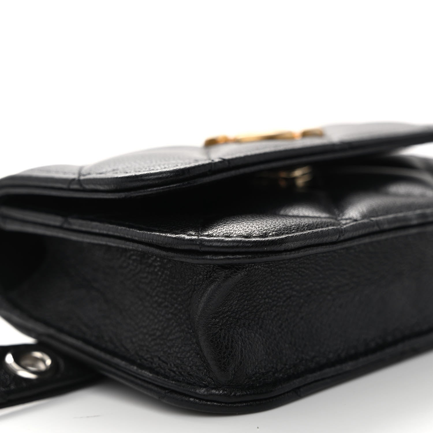 Chanel Goatskin Quilted Punk Essentials Chain Mini Flap Belt Bag Black 10 of 11