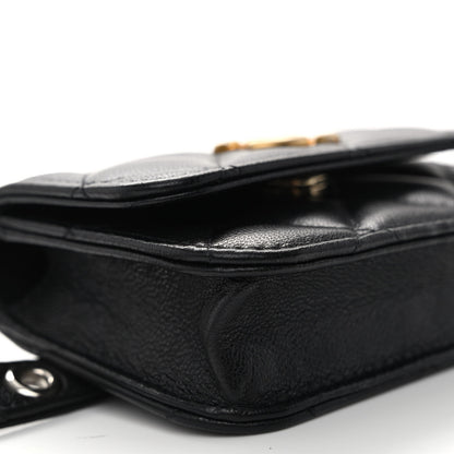 Chanel Goatskin Quilted Punk Essentials Chain Mini Flap Belt Bag Black 10 of 11