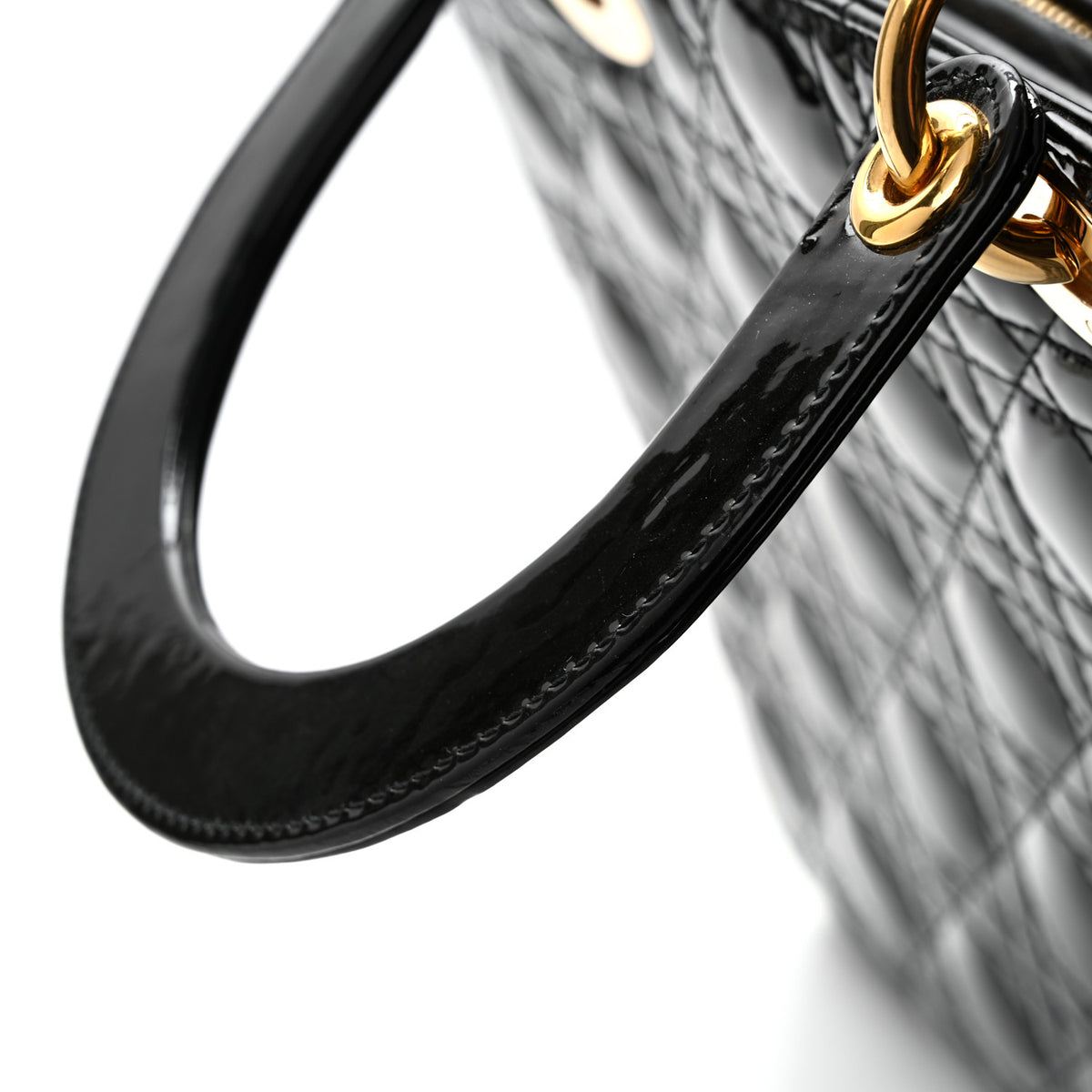 Patent Cannage Large Lady Dior Black