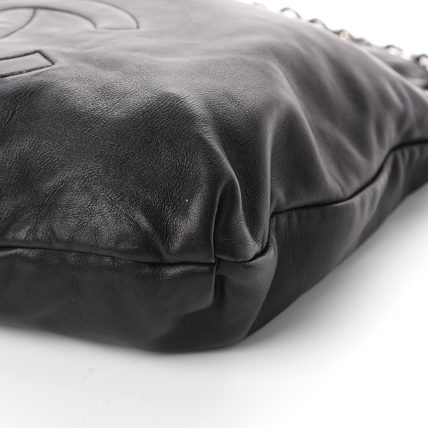 Lambskin Large Soft and Chain Hobo Black