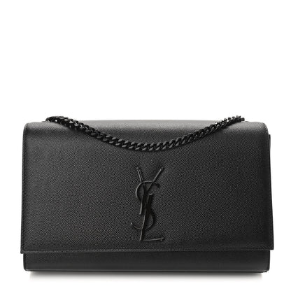 Saint Laurent Grain De Poudre Medium Classic Monogram Kate Satchel Black 1 of 8