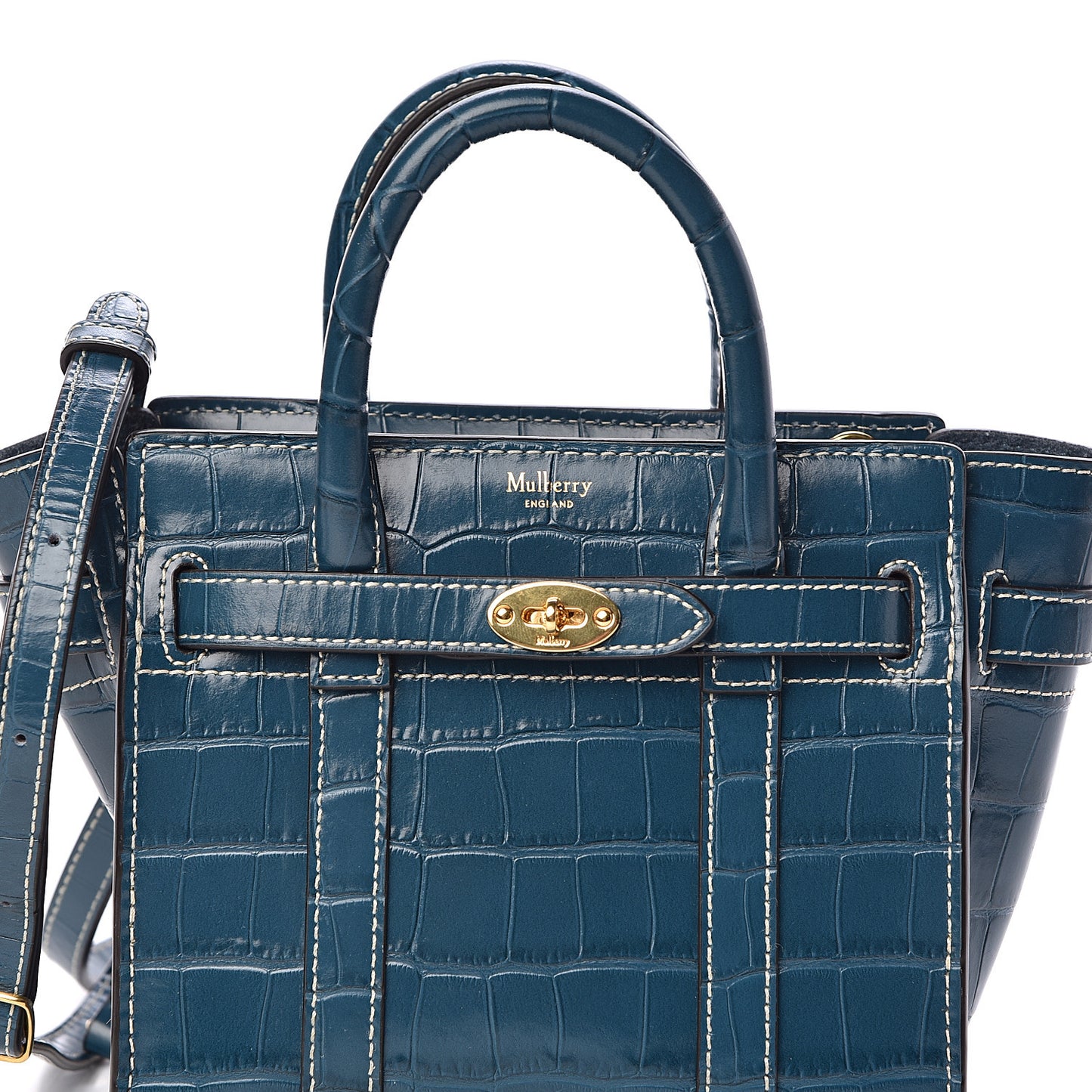 Crocodile Embossed Micro Zipped Bayswater Nautical Blue