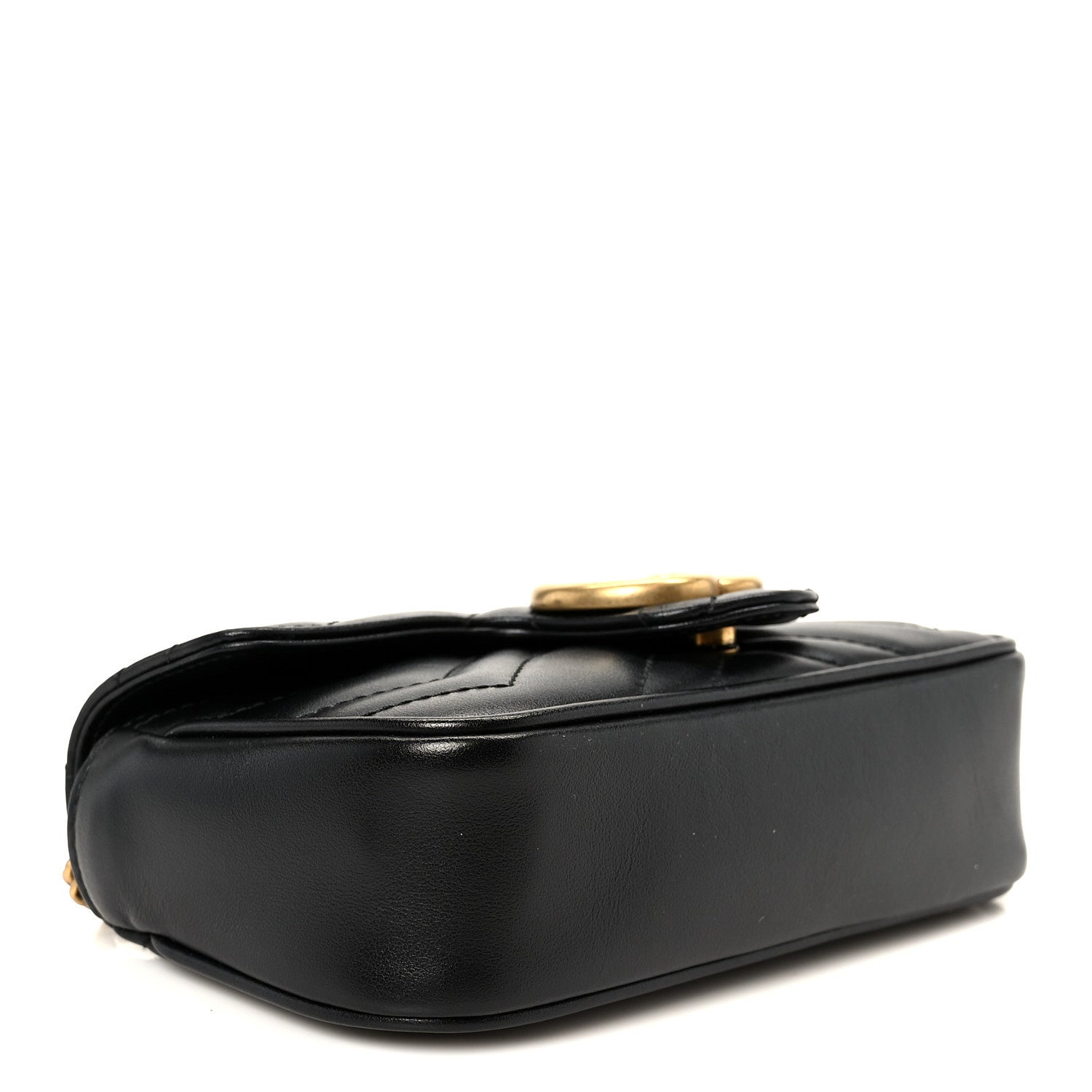 Gucci Calfskin Matelasse Super Mini GG Marmont Shoulder Bag Black 3 of 10