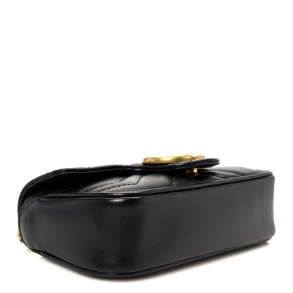 Gucci Calfskin Matelasse Super Mini GG Marmont Shoulder Bag Black 3 of 10