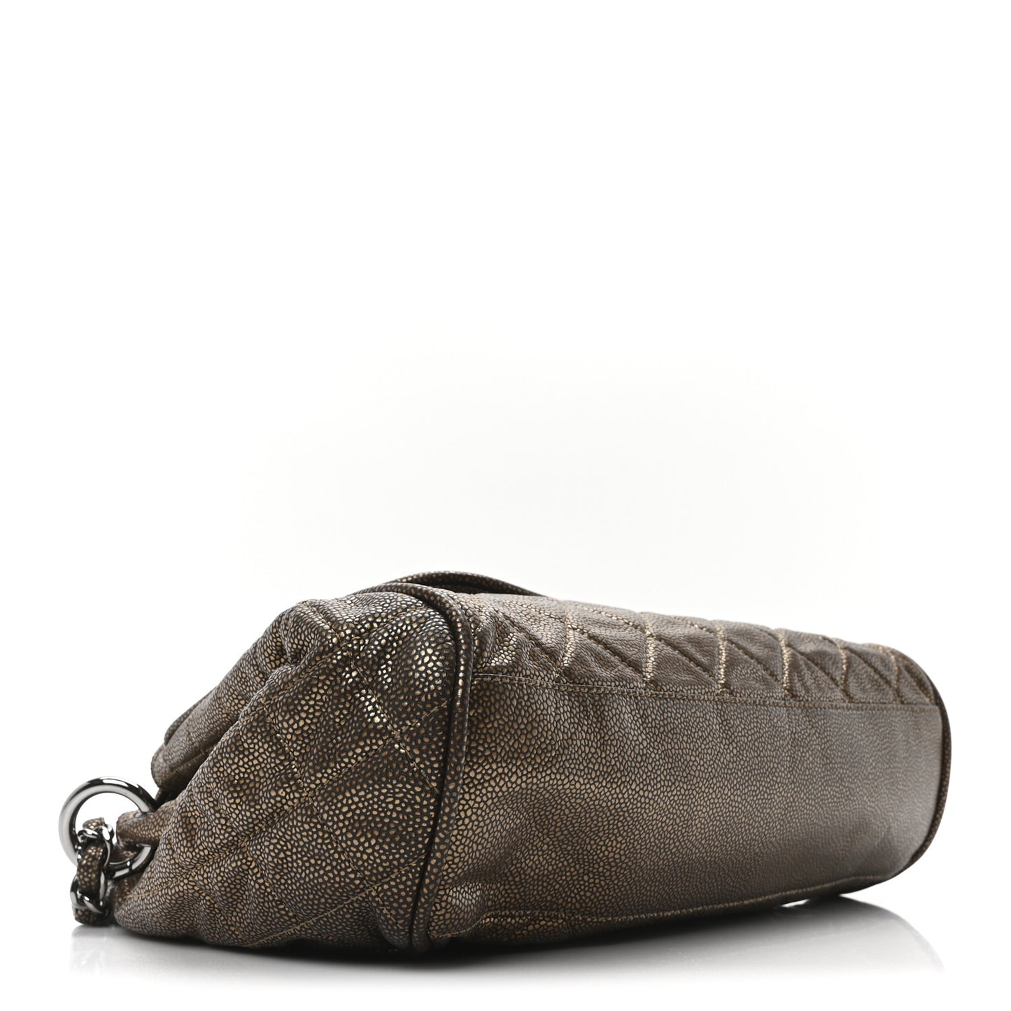 Metallic Caviar Quilted Timeless Accordion Flap Bronze