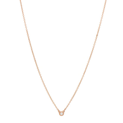 Tiffany 18K Rose Gold Diamond .03ct Elsa Peretti Diamonds by the Yard Pendant Necklace 1 of 7