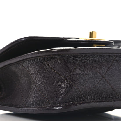 Chanel Caviar School Memory Mini Top Handle Flap  Burgundy 9 of 10