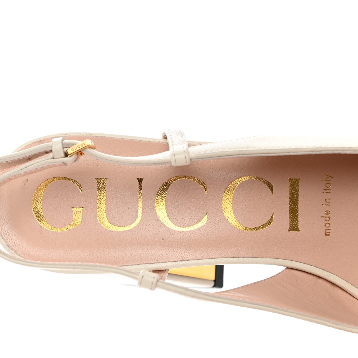 Gucci Malaga Kid Horsebit 75mm Slingback Pumps 37.5 Mystic White 7 of 7