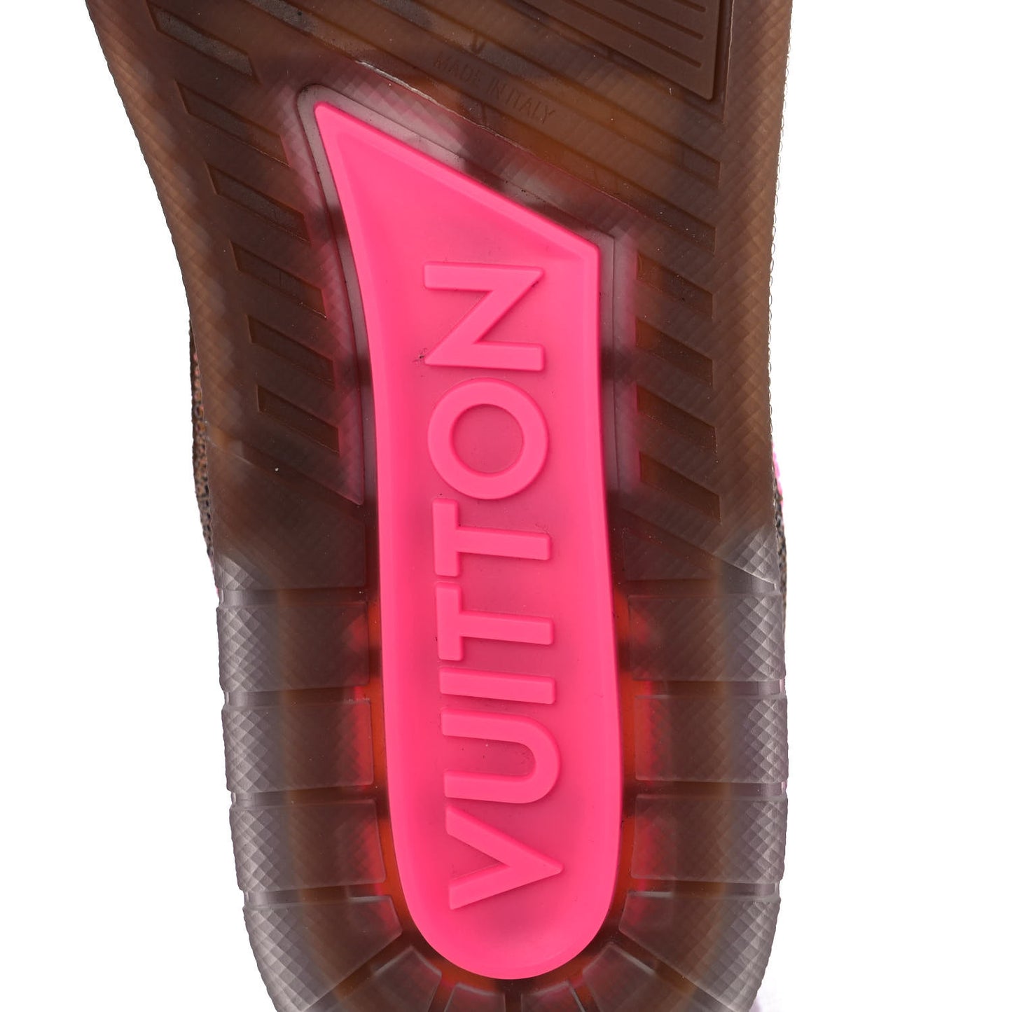 Crystal Mens LV Trainer Sneakers 9.5 Pink Brown