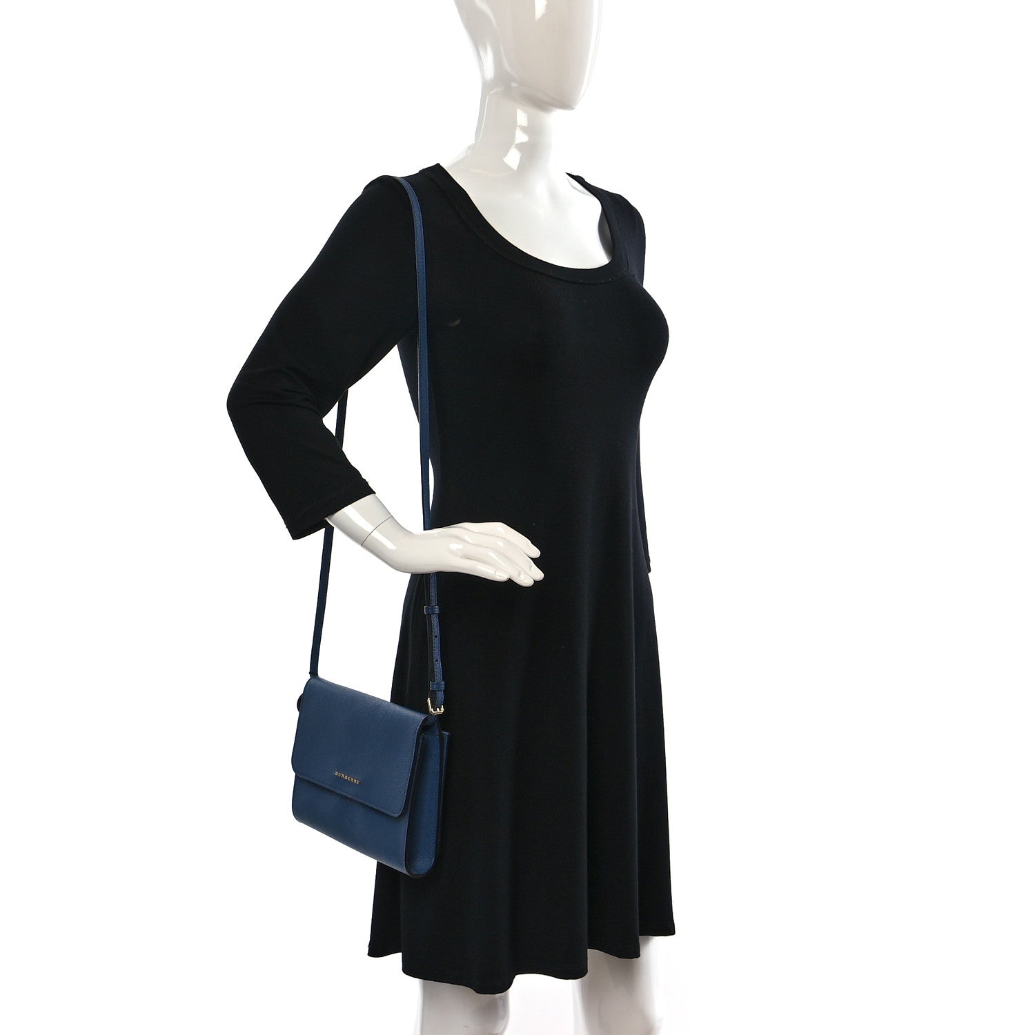 Burberry Grainy Calfskin Small Loxley Crossbody Steel Blue 2 of 19