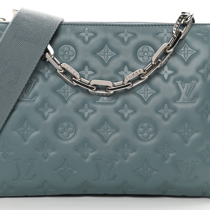 Louis Vuitton Lambskin Embossed Monogram Coussin PM Blue Glacier 9 of 12
