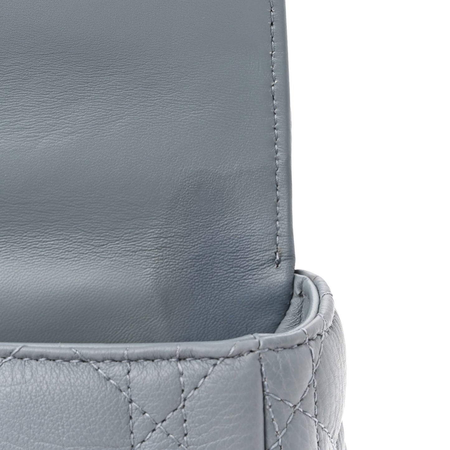 Supple Calfskin Cannage Medium Caro Bag Ethereal Grey