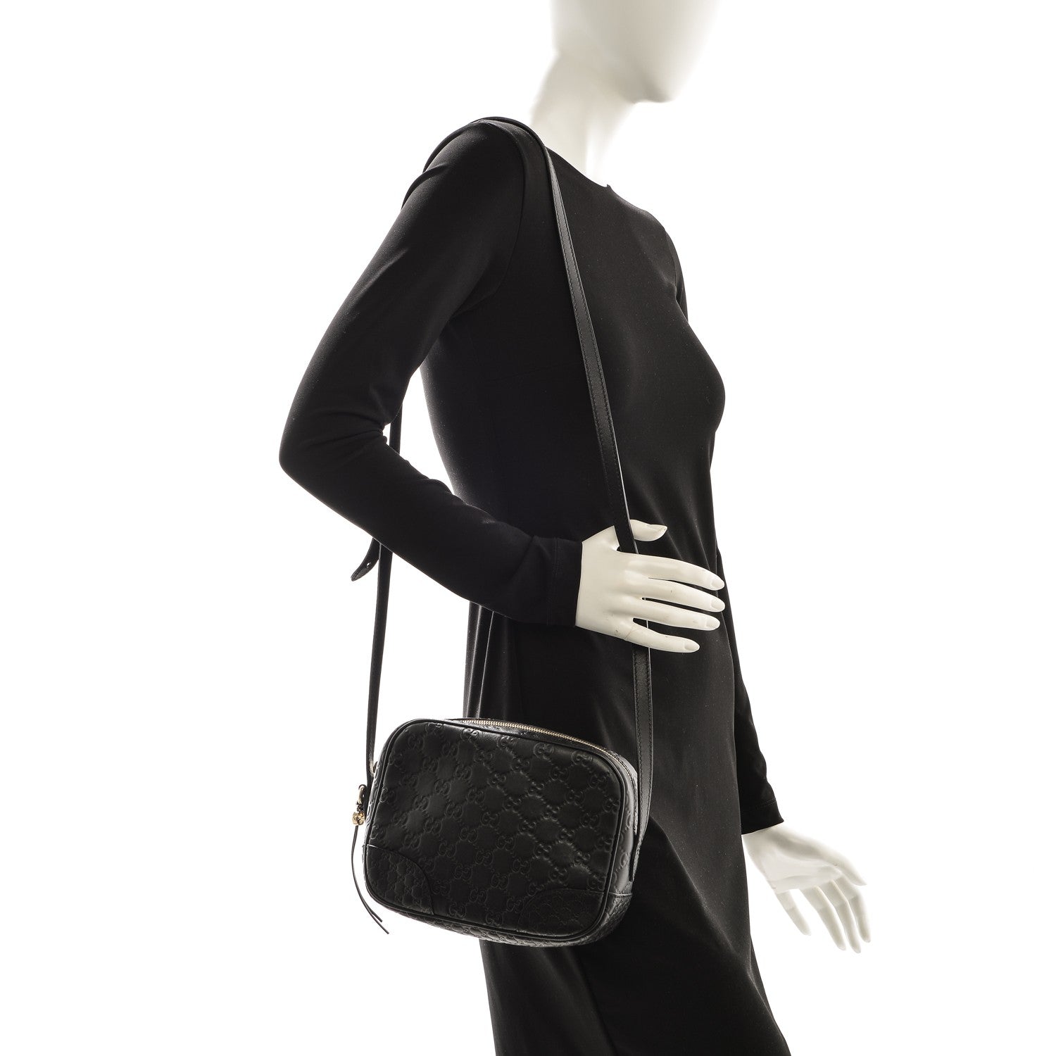 Gucci Guccissima Mini Bree Messenger Bag Black 2 of 7