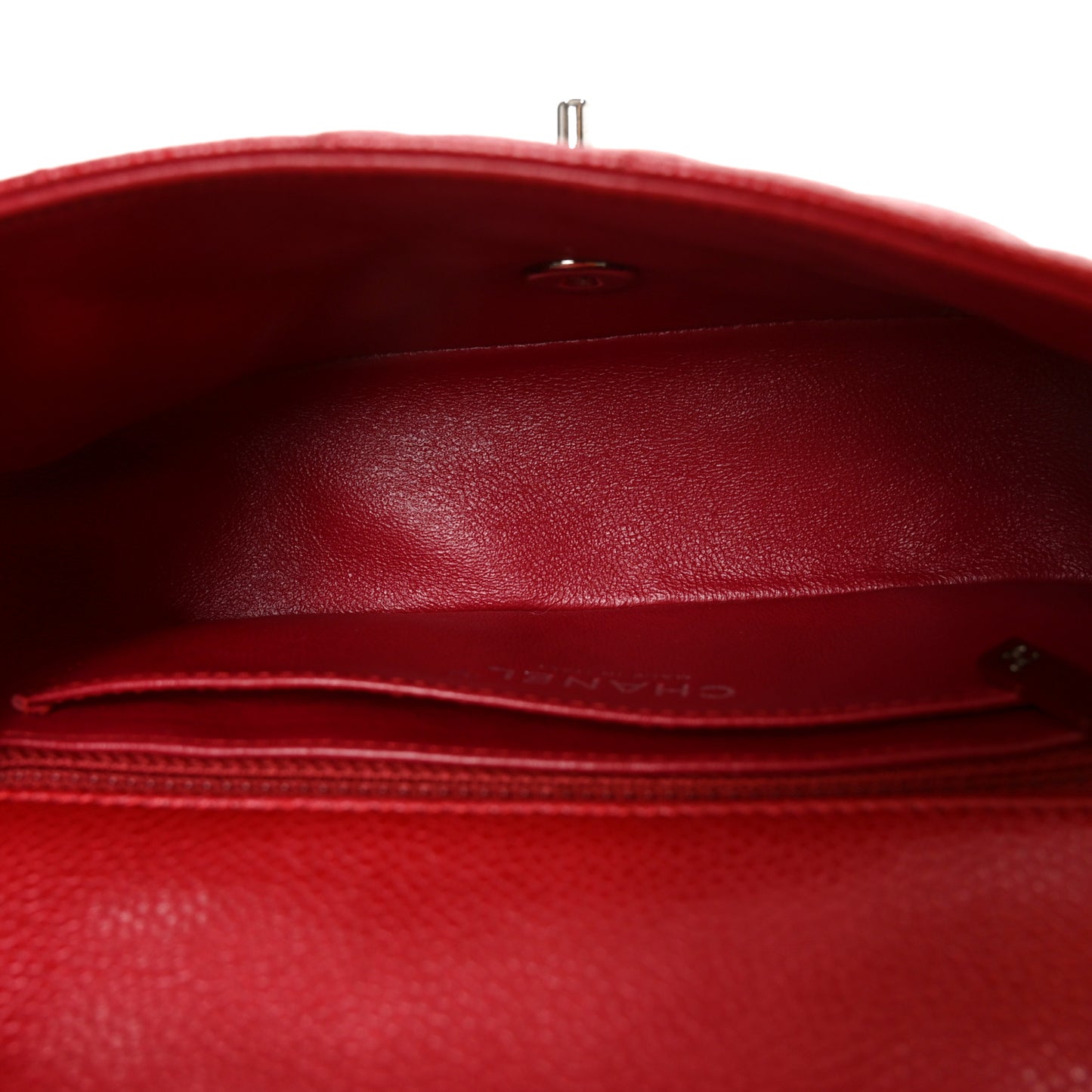 Caviar Quilted Mini Rectangular Flap Red