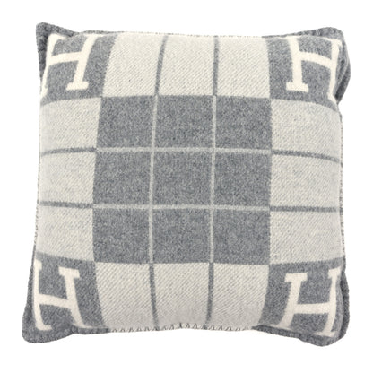 Hermes Wool Cashmere Avalon III Pillow PM Ecru Gris Clair 2 of 3