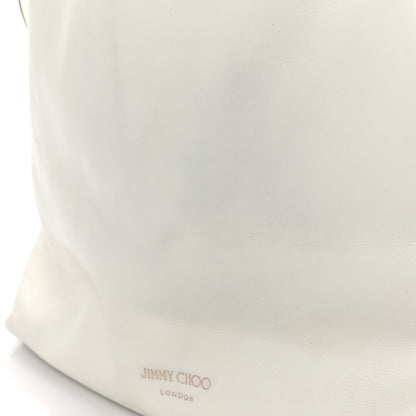 Jimmy Choo Calfskin Large Callie Bucket Bag White 9 of 10
