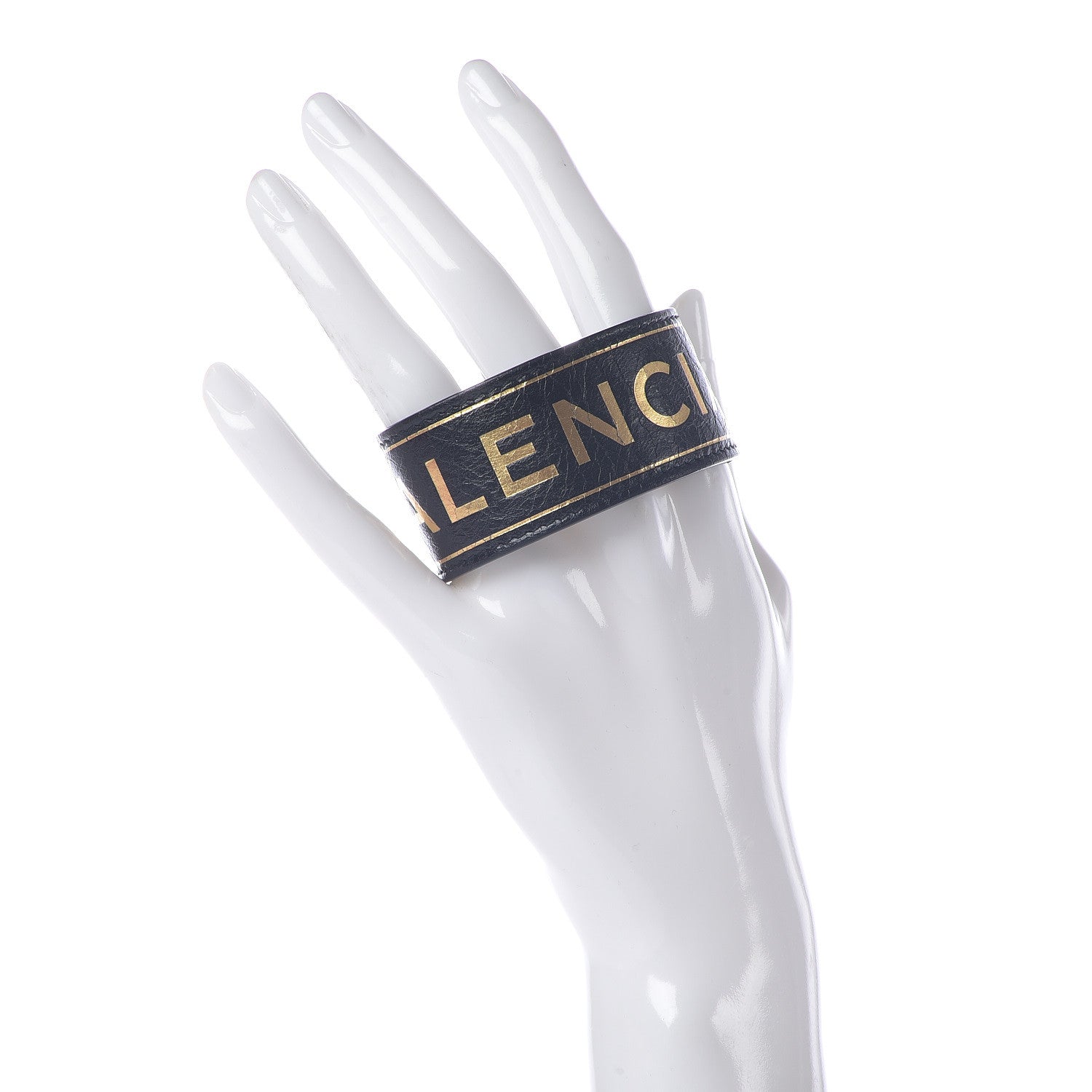 Balenciaga Agneau Logo Blanket Bracelet Black 2 of 9
