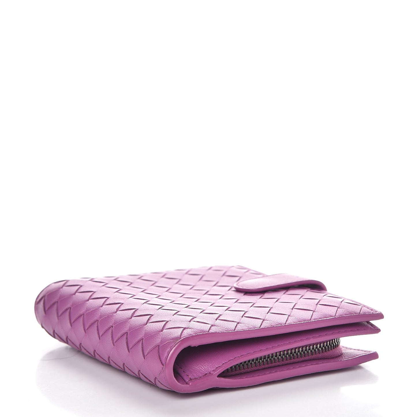 Nappa Intrecciato French Flap Wallet Peony